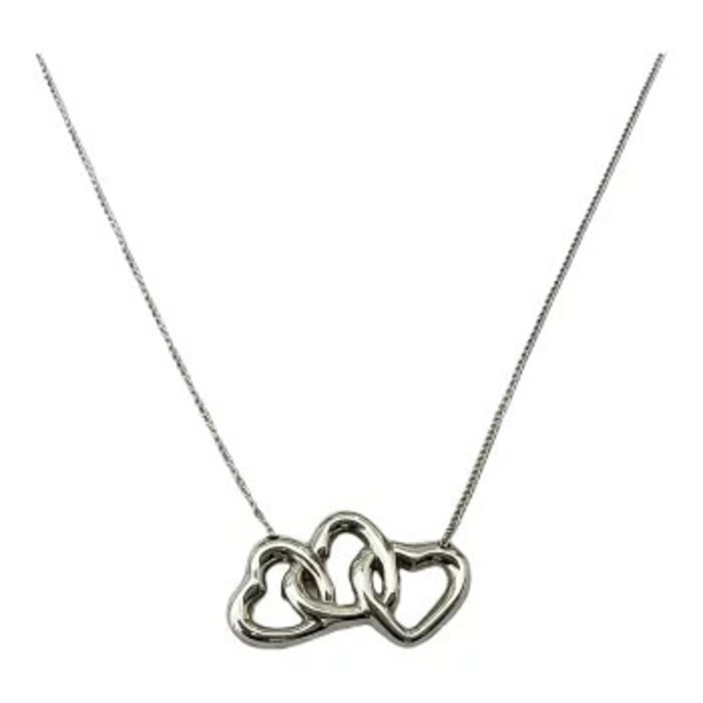 TIFFANY Co Triple Heart Necklace Sterling Silver Accessory